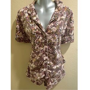 Rare Vintage Victoria’s Secret Floral Print Women's Top and Shorts Set PJ Set